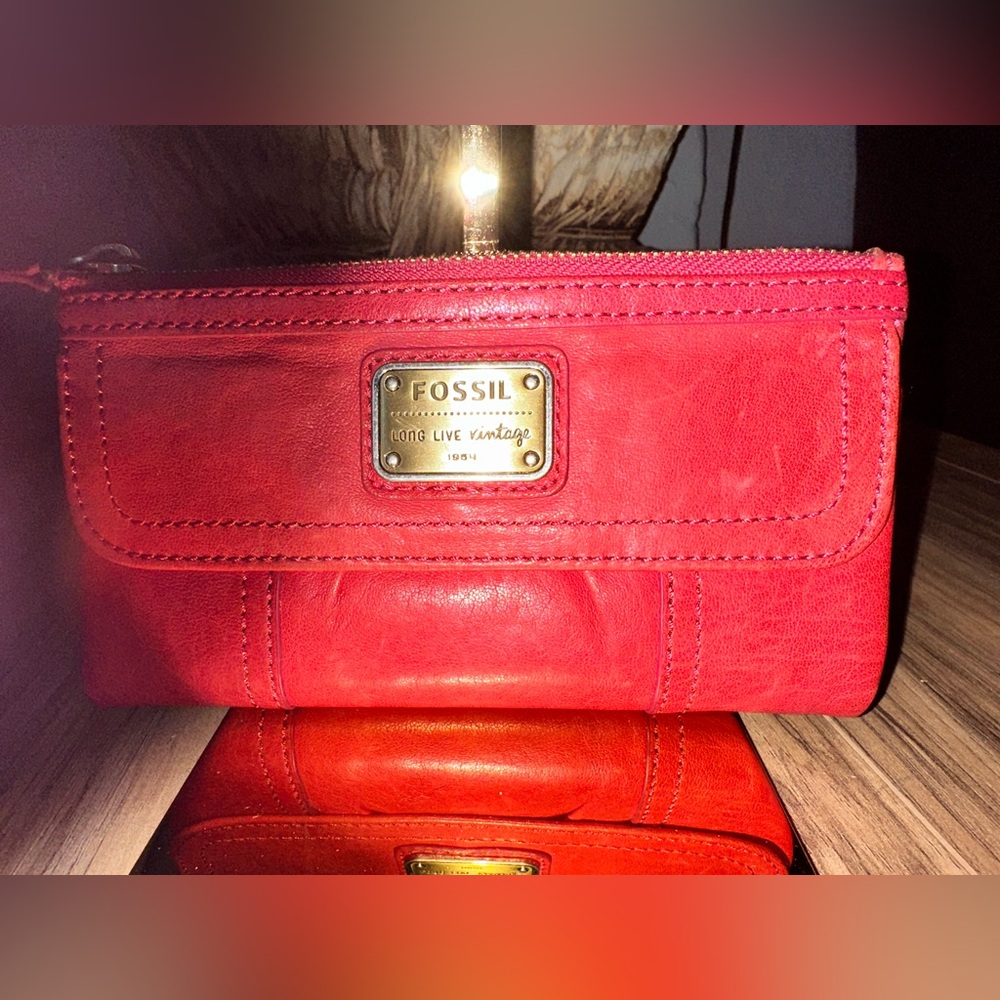 Fossil Red Leather Women's Wrislet